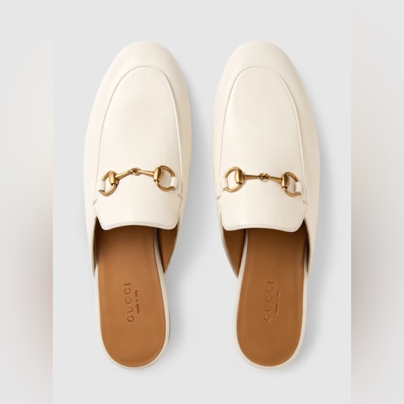 Gucci WOMEN'S PRINCETOWN SLIPPER in white leather - Picture 2 of 11